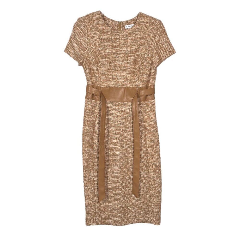 Calvin Klein Brown Textured Dress